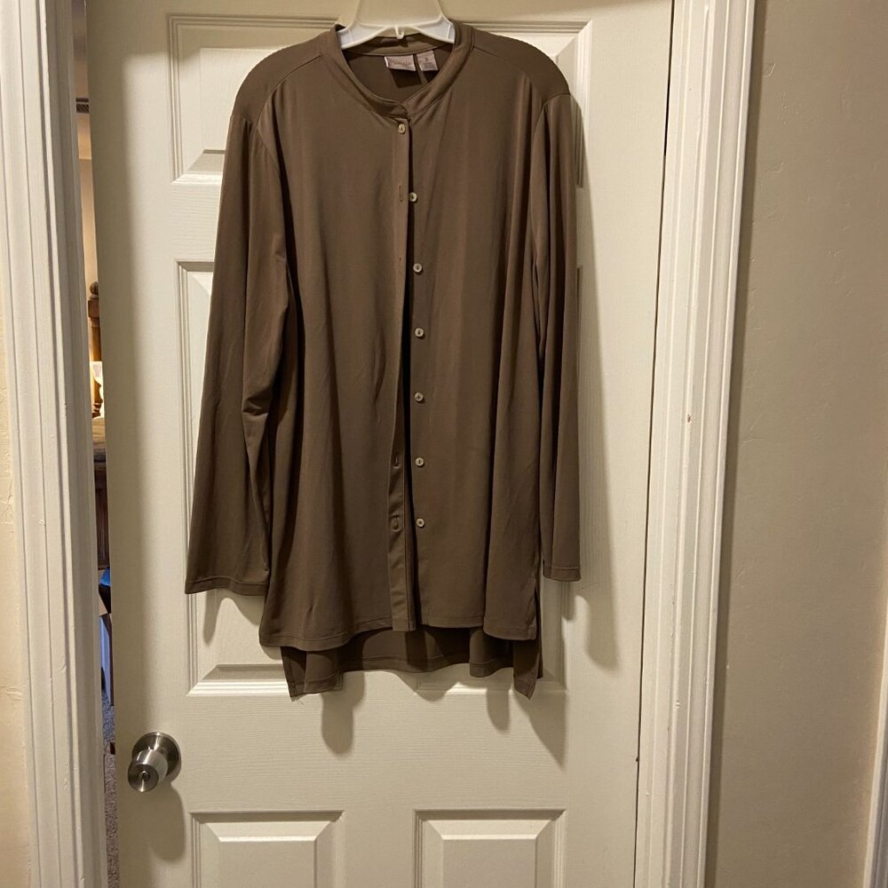 EUC Chico's jewel neckline tunic blouse - Chico's size 3 / XL / 16